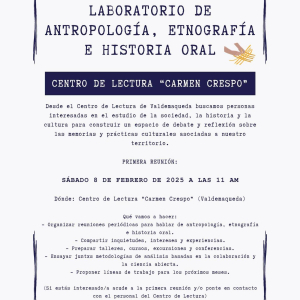 Laboratorio de antropología, etnografía e historia oral